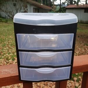 Sterilite Small Desktop Storage Organizer With Drawers, Flip Lid & Compartments